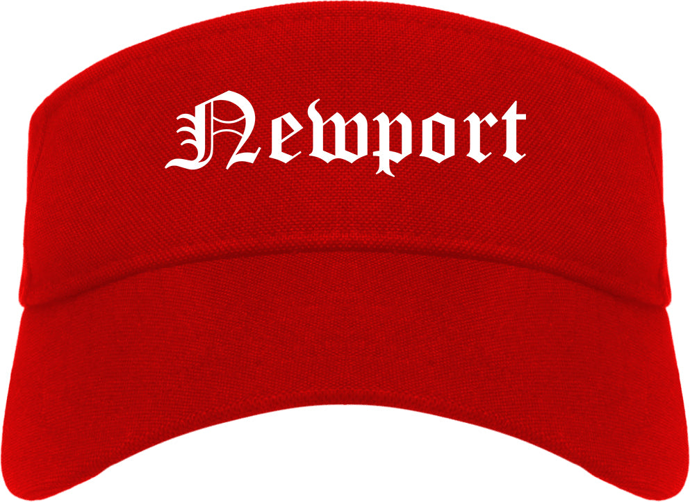 Newport North Carolina NC Old English Mens Visor Cap Hat Red