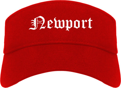 Newport North Carolina NC Old English Mens Visor Cap Hat Red