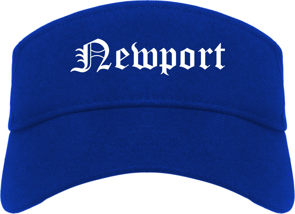 Newport North Carolina NC Old English Mens Visor Cap Hat Royal Blue
