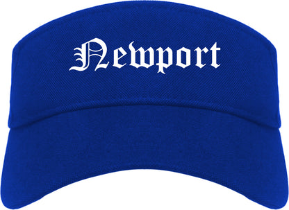 Newport North Carolina NC Old English Mens Visor Cap Hat Royal Blue