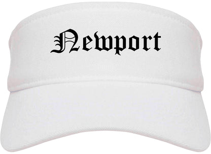 Newport North Carolina NC Old English Mens Visor Cap Hat White
