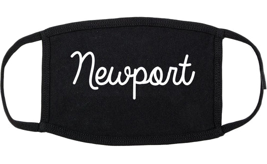 Newport Oregon OR Script Cotton Face Mask Black