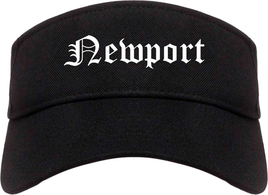 Newport Oregon OR Old English Mens Visor Cap Hat Black