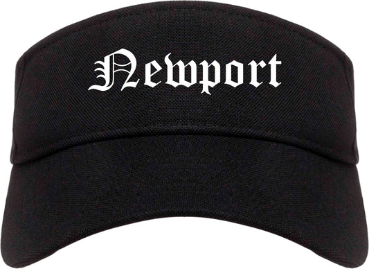 Newport Rhode Island RI Old English Mens Visor Cap Hat Black