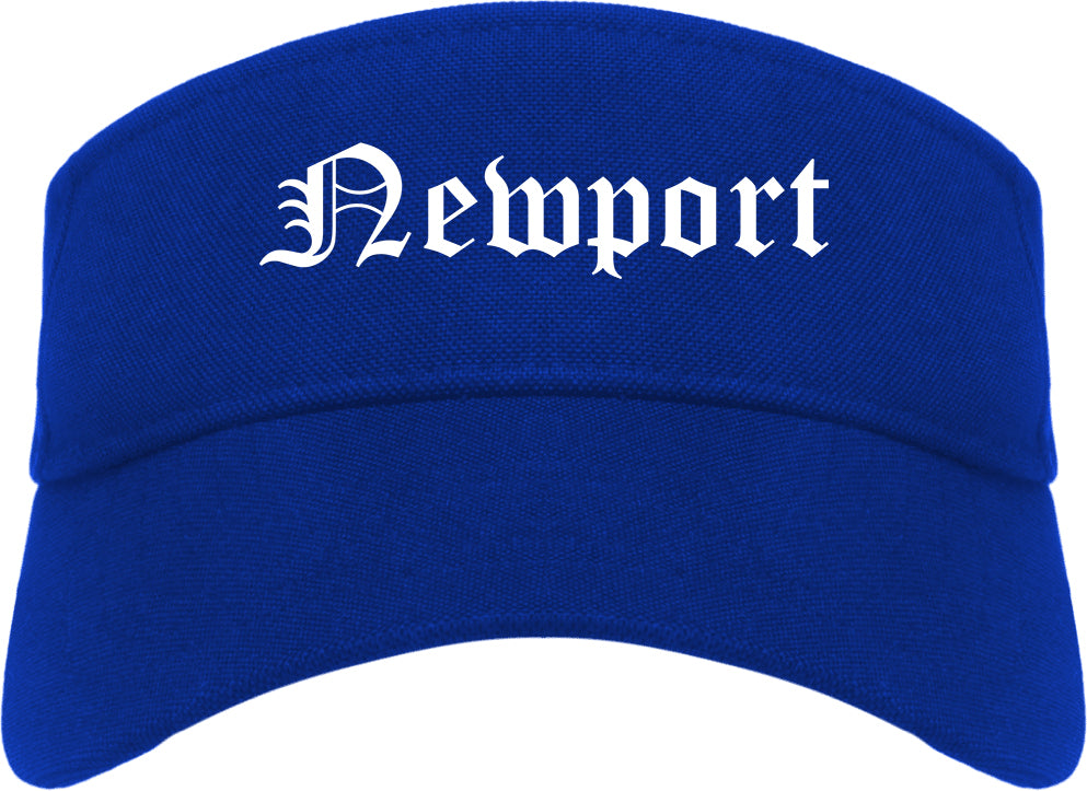 Newport Rhode Island RI Old English Mens Visor Cap Hat Royal Blue