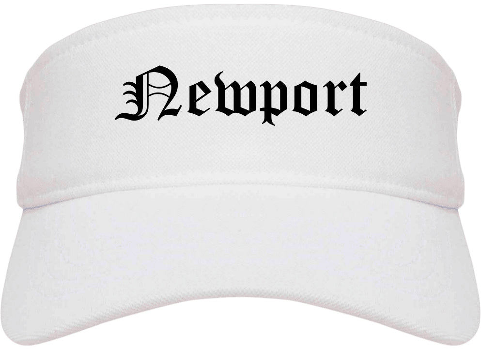 Newport Rhode Island RI Old English Mens Visor Cap Hat White