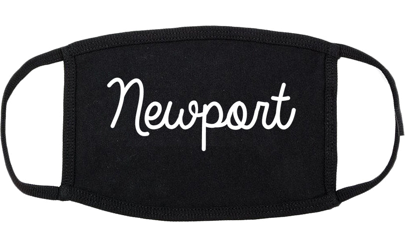 Newport Vermont VT Script Cotton Face Mask Black