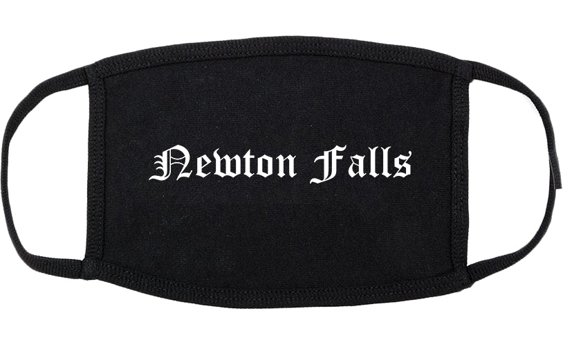 Newton Falls Ohio OH Old English Cotton Face Mask Black