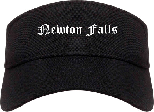 Newton Falls Ohio OH Old English Mens Visor Cap Hat Black