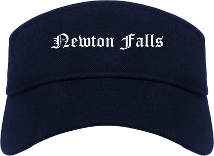 Newton Falls Ohio OH Old English Mens Visor Cap Hat Navy Blue