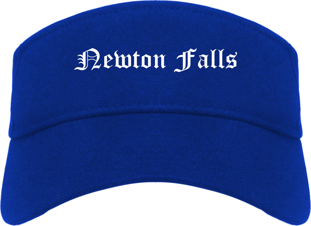 Newton Falls Ohio OH Old English Mens Visor Cap Hat Royal Blue