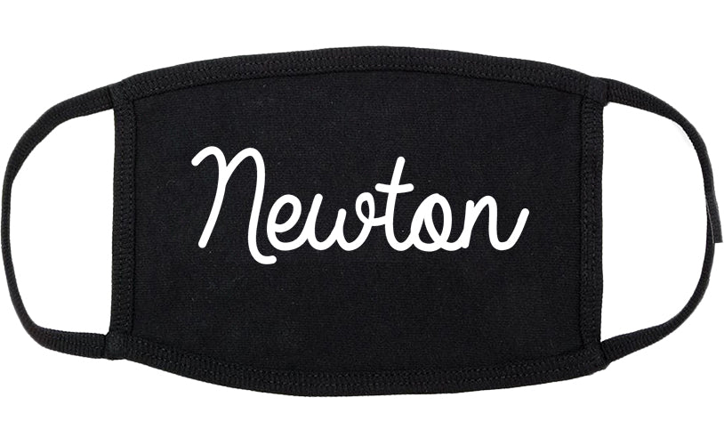 Newton Iowa IA Script Cotton Face Mask Black