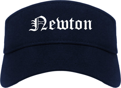 Newton Iowa IA Old English Mens Visor Cap Hat Navy Blue