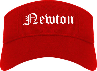 Newton Iowa IA Old English Mens Visor Cap Hat Red