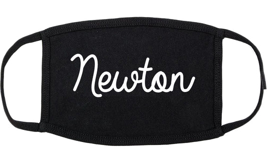 Newton Kansas KS Script Cotton Face Mask Black