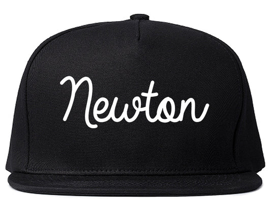 Newton Kansas KS Script Mens Snapback Hat Black