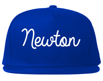 Newton Kansas KS Script Mens Snapback Hat Royal Blue
