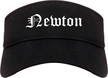 Newton Massachusetts MA Old English Mens Visor Cap Hat Black