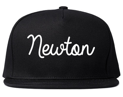 Newton New Jersey NJ Script Mens Snapback Hat Black