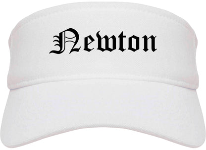 Newton New Jersey NJ Old English Mens Visor Cap Hat White