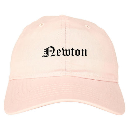 Newton North Carolina NC Old English Mens Dad Hat Baseball Cap Pink