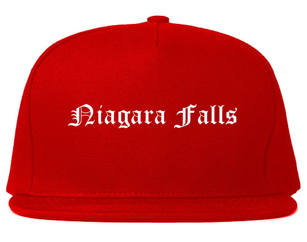 Niagara Falls New York NY Old English Mens Snapback Hat Red