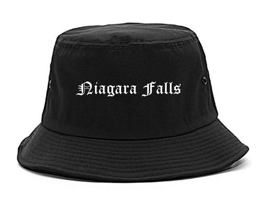 Niagara Falls New York NY Old English Mens Bucket Hat Black