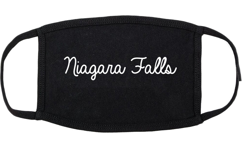 Niagara Falls New York NY Script Cotton Face Mask Black