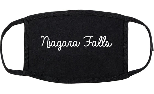 Niagara Falls New York NY Script Cotton Face Mask Black