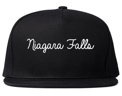 Niagara Falls New York NY Script Mens Snapback Hat Black