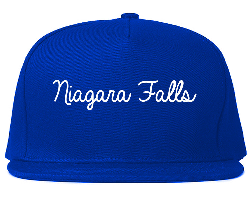 Niagara Falls New York NY Script Mens Snapback Hat Royal Blue