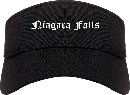 Niagara Falls New York NY Old English Mens Visor Cap Hat Black