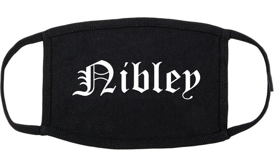 Nibley Utah UT Old English Cotton Face Mask Black
