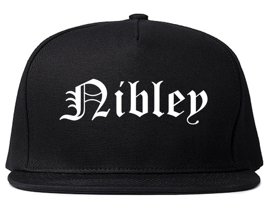 Nibley Utah UT Old English Mens Snapback Hat Black