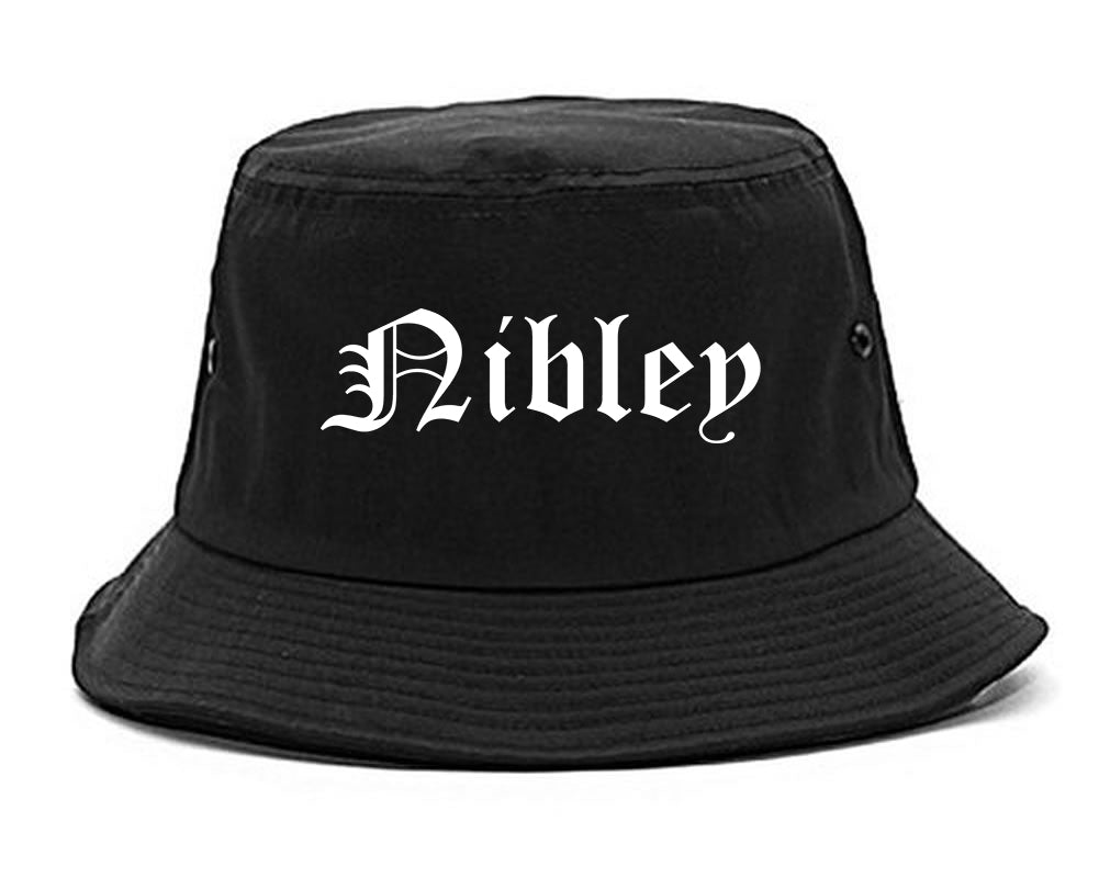 Nibley Utah UT Old English Mens Bucket Hat Black