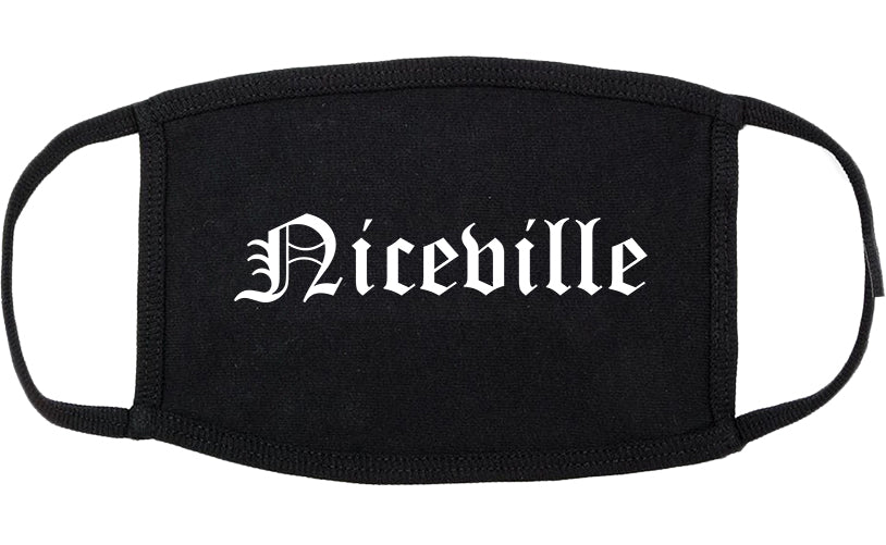 Niceville Florida FL Old English Cotton Face Mask Black