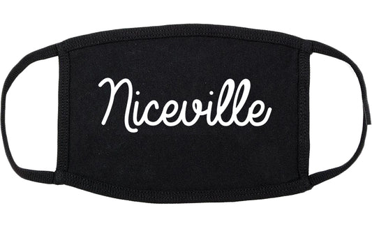 Niceville Florida FL Script Cotton Face Mask Black