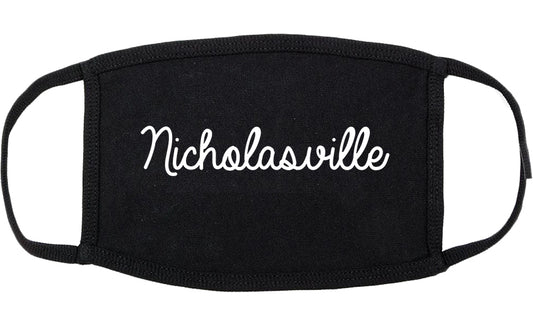 Nicholasville Kentucky KY Script Cotton Face Mask Black