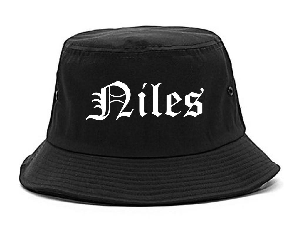 Niles Illinois IL Old English Mens Bucket Hat Black