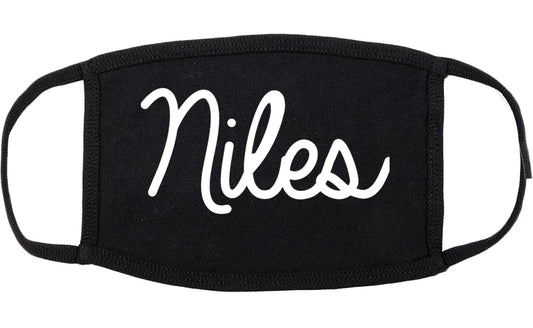 Niles Ohio OH Script Cotton Face Mask Black