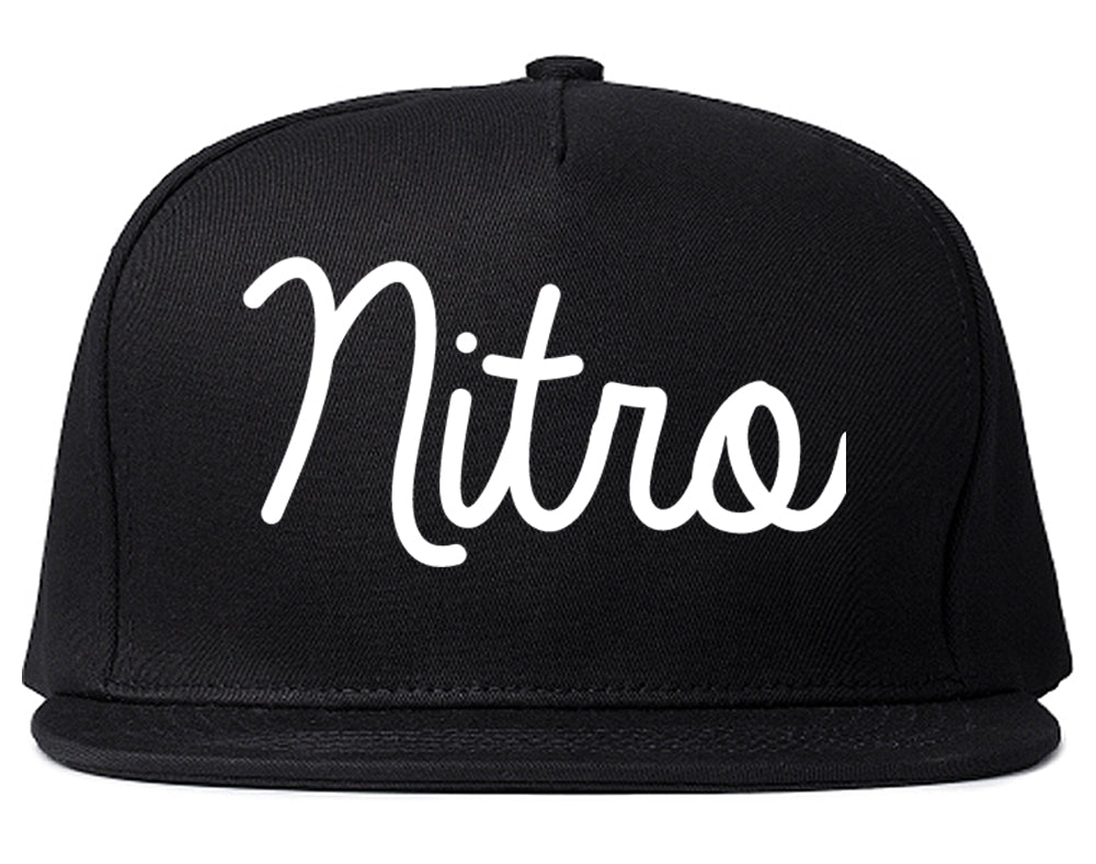Nitro West Virginia WV Script Mens Snapback Hat Black