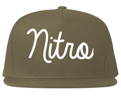 Nitro West Virginia WV Script Mens Snapback Hat Grey