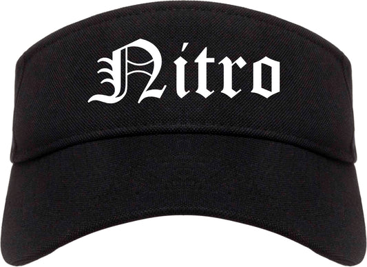 Nitro West Virginia WV Old English Mens Visor Cap Hat Black