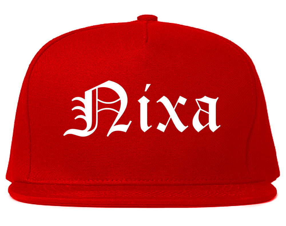 Nixa Missouri MO Old English Mens Snapback Hat Red