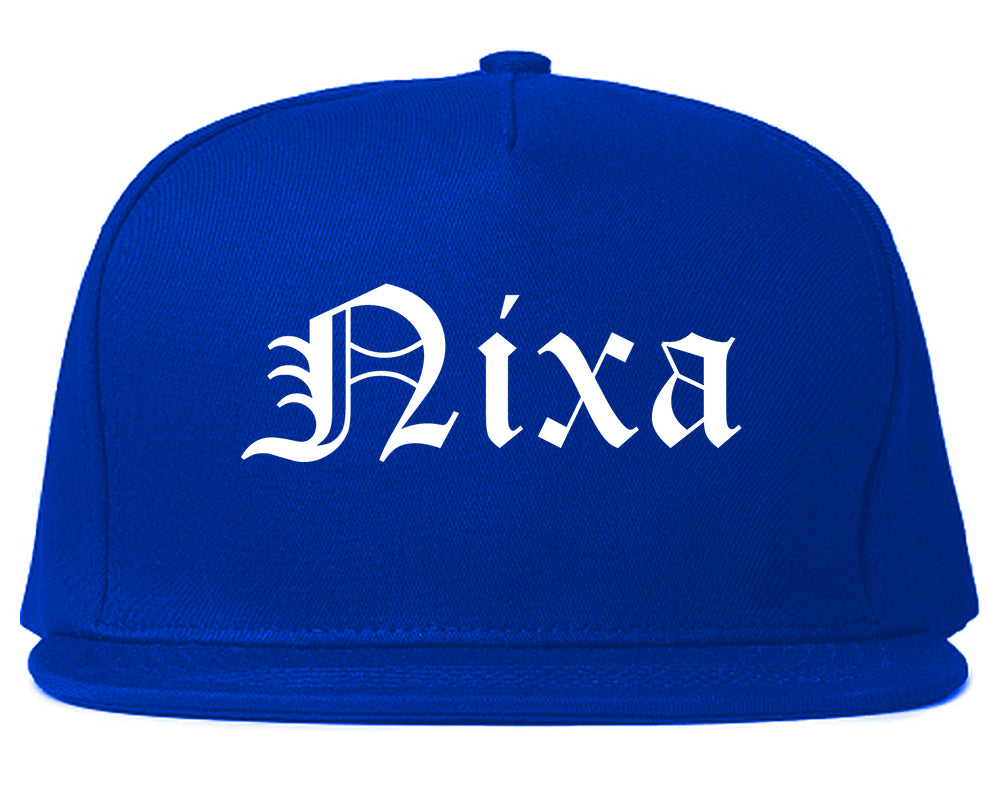 Nixa Missouri MO Old English Mens Snapback Hat Royal Blue