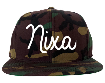 Nixa Missouri MO Script Mens Snapback Hat Army Camo