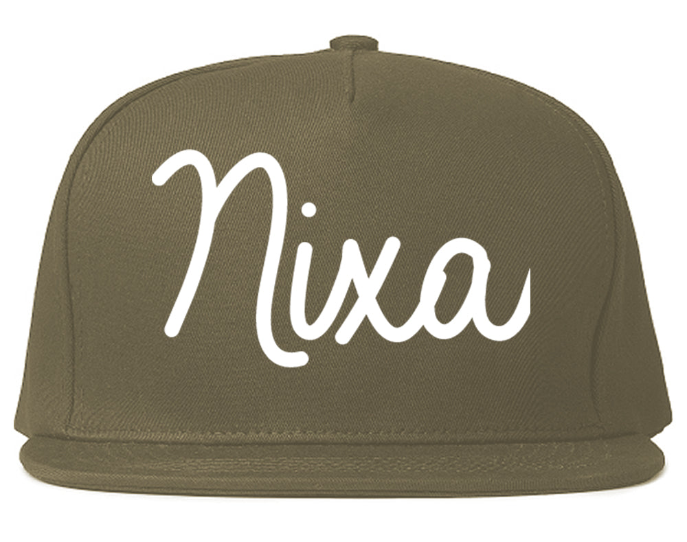 Nixa Missouri MO Script Mens Snapback Hat Grey