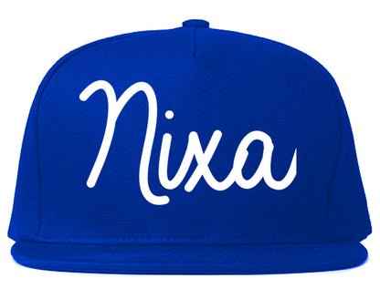 Nixa Missouri MO Script Mens Snapback Hat Royal Blue