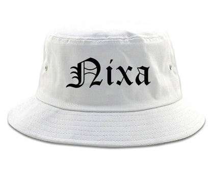 Nixa Missouri MO Old English Mens Bucket Hat White