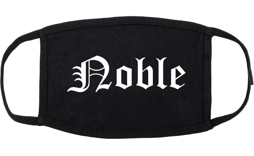 Noble Oklahoma OK Old English Cotton Face Mask Black